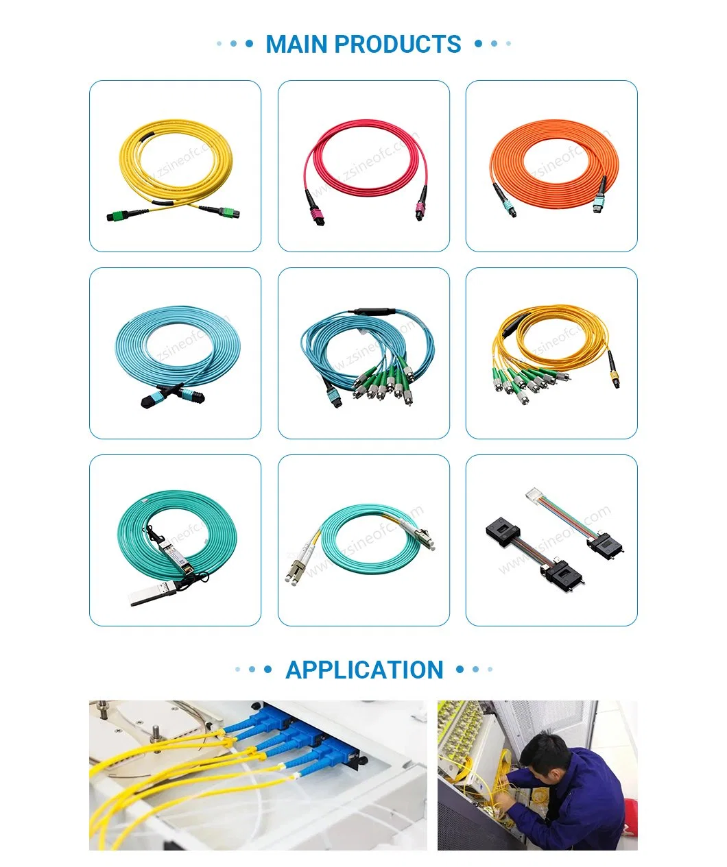 MPO-FC/MPO-Dlc/MPO-FC Fan-out Optional Fiber Breakout