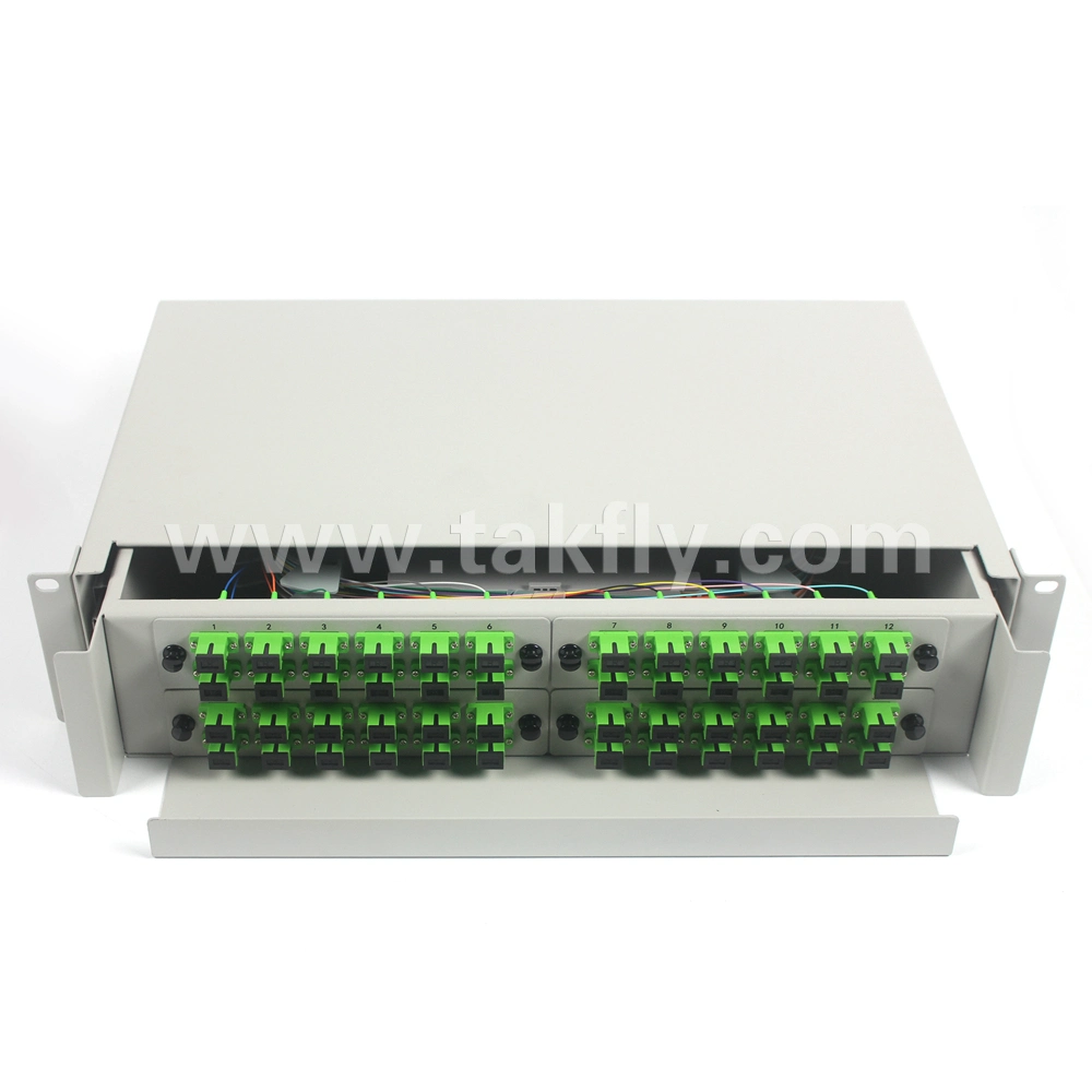 Hotselling 48 Ports Slidable Rack Mount Fiber Optic Patch Panel